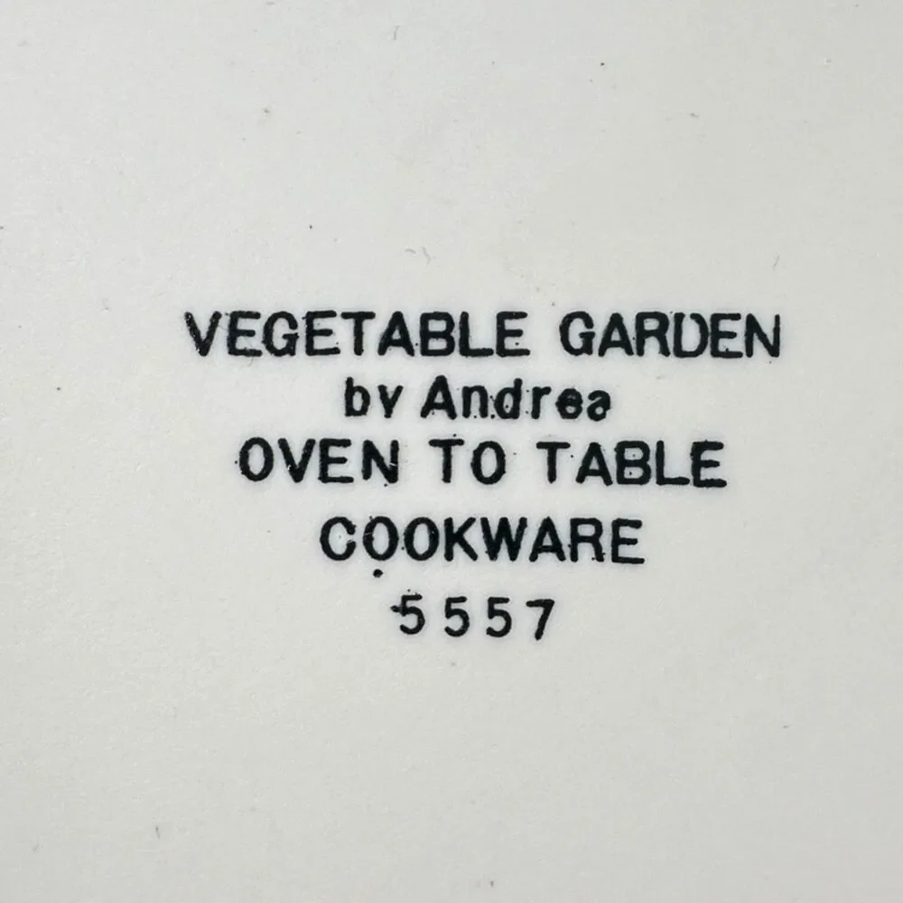 Vegetable Garden by Andrea - Round Casserole Pie Quiche Pan Dish 9.5”‎ X 3.75”